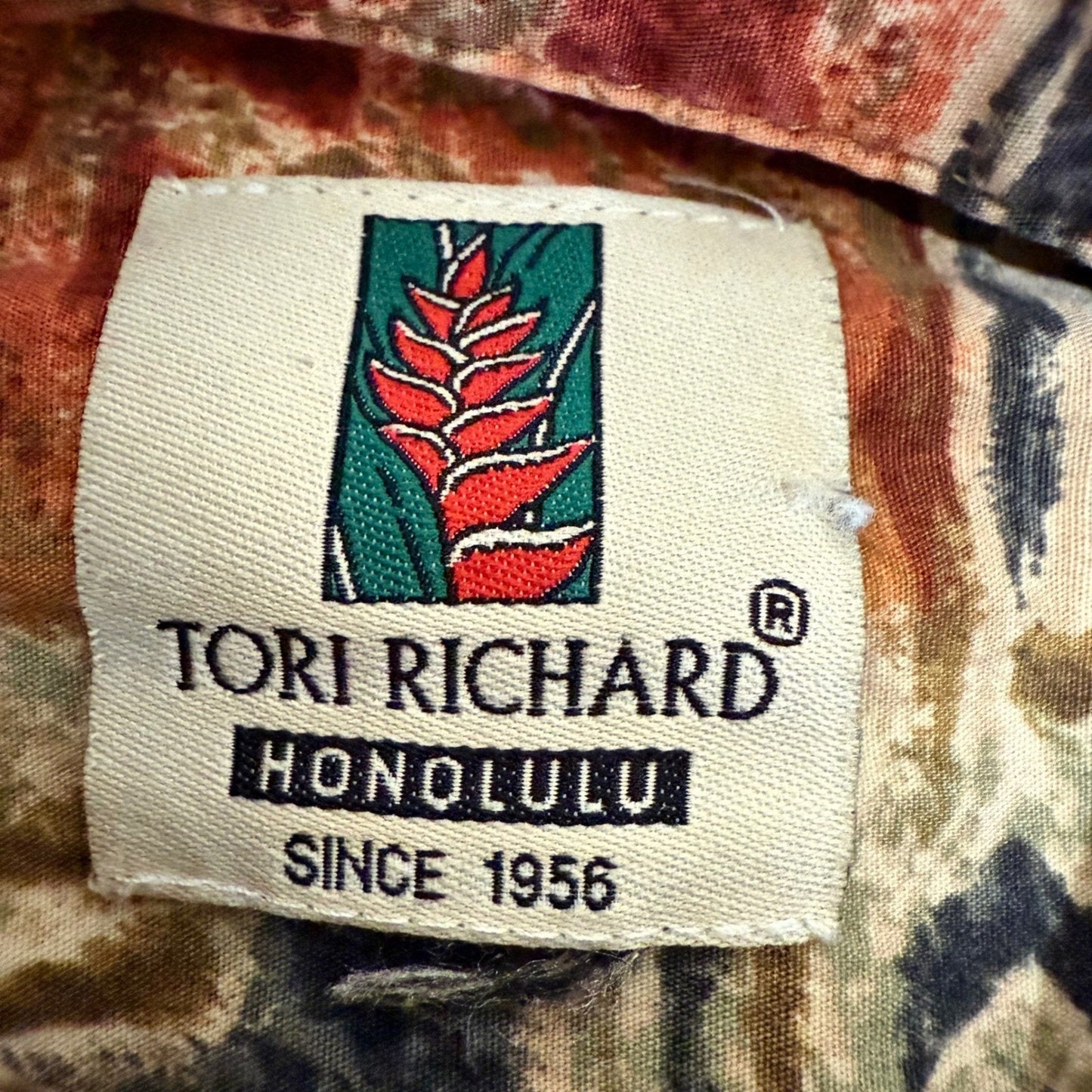 Tori Richard Hawaiian Shirt Mens Large Short Sleeve Abstract Print Aloha Casual