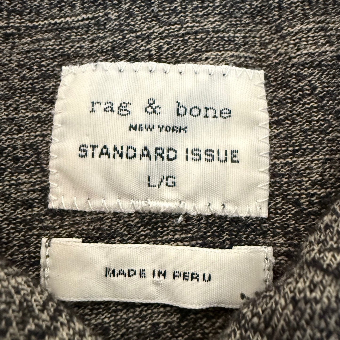 Rag & Bone Polo Shirt Men Large Gray Short Sleeve Casual Standard Issue Designer