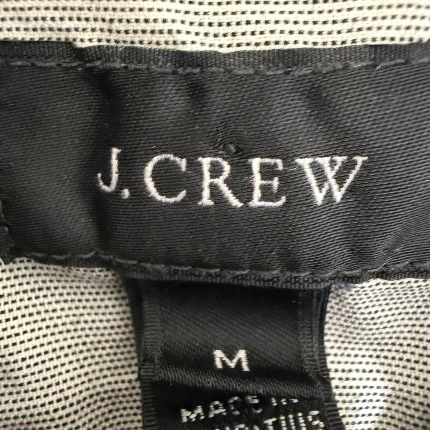 J.Crew Mens Slim Fit Cotton Button Down Shirt Grey Dotted Long Sleeve Medium