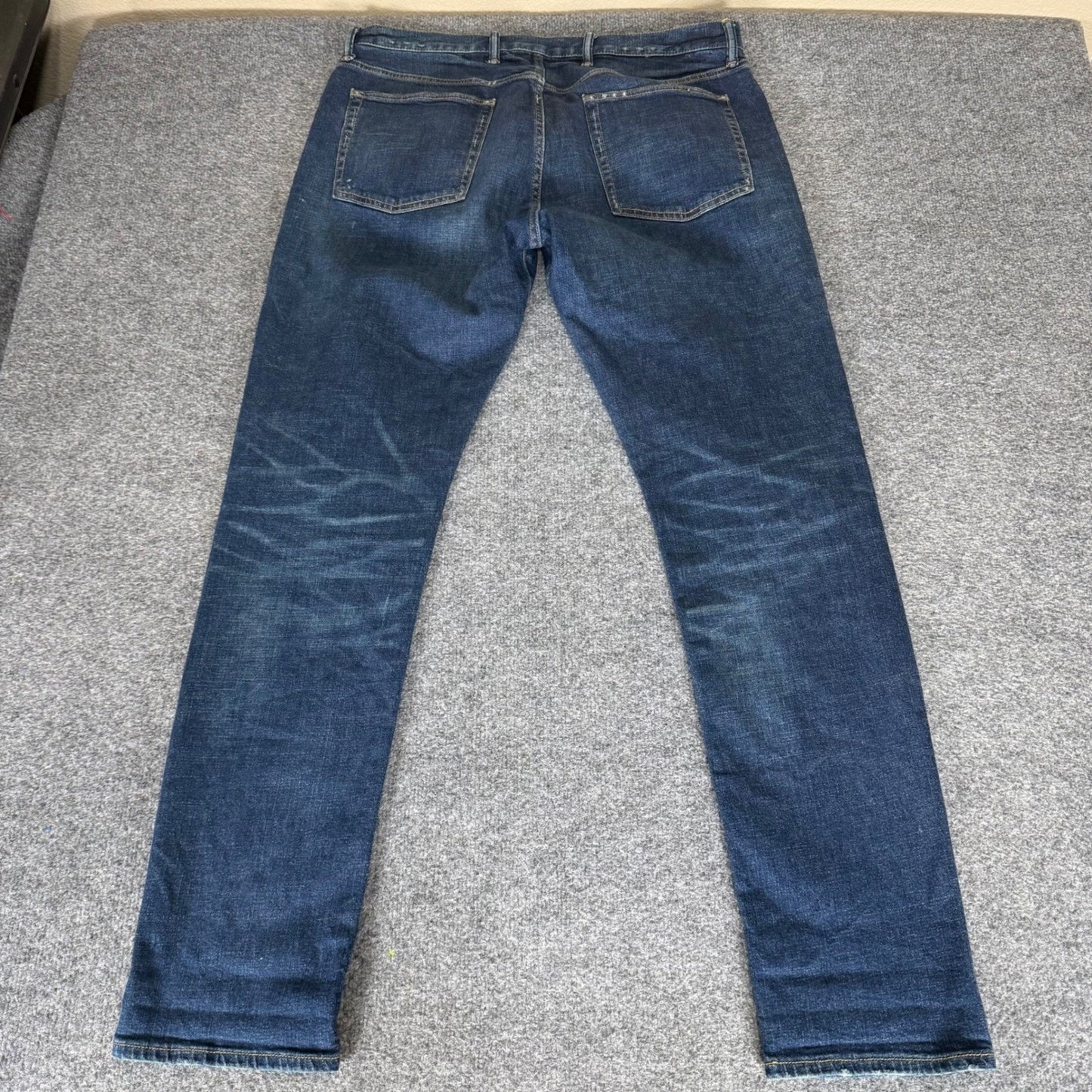 Gap Denim Slim Fit Distressed Jeans Mens 38x34 Dark Wash Blue Stretch Denim Pant