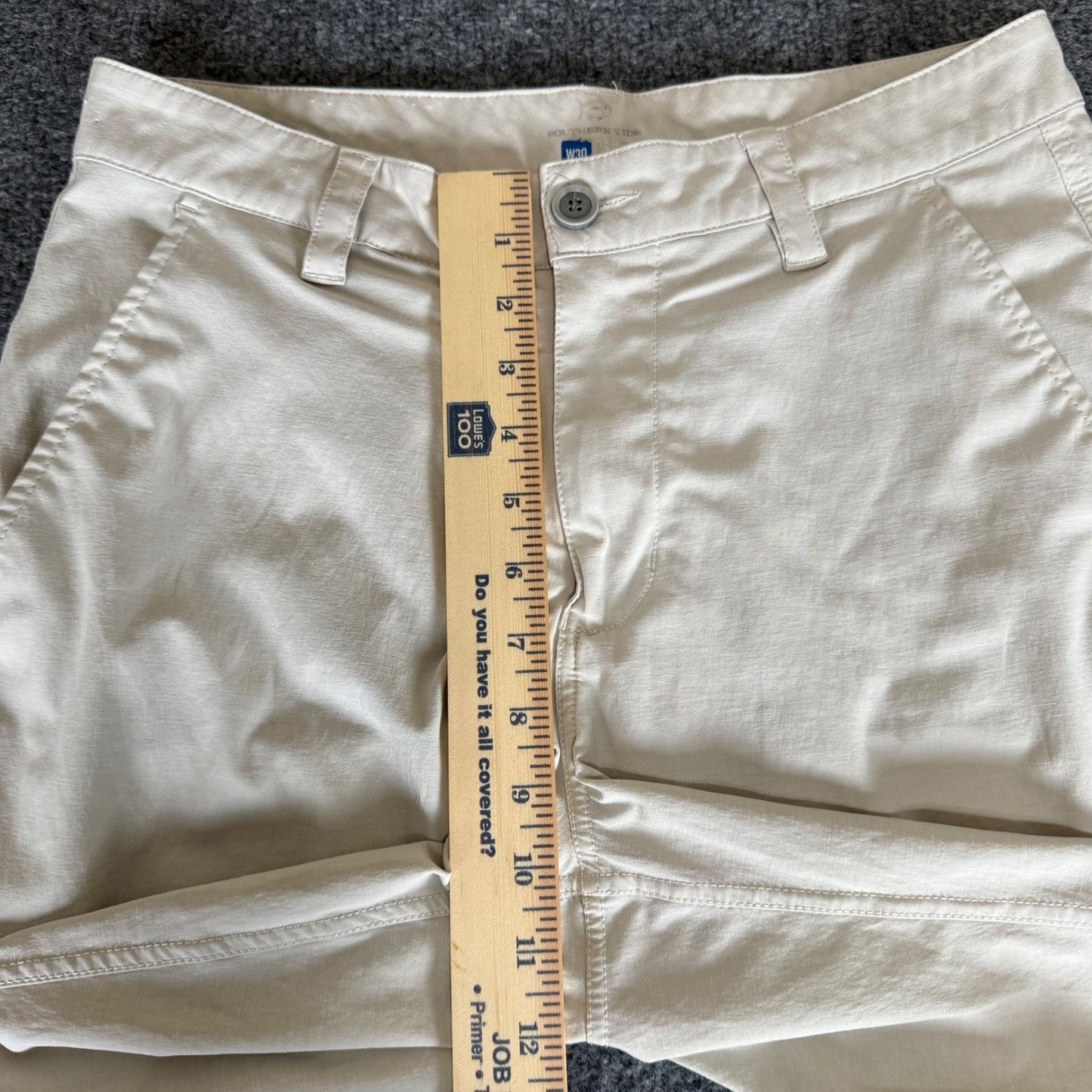 Southern Tide Shorts Mens 30 Beige Casual Flat Front Chino Cotton Golf