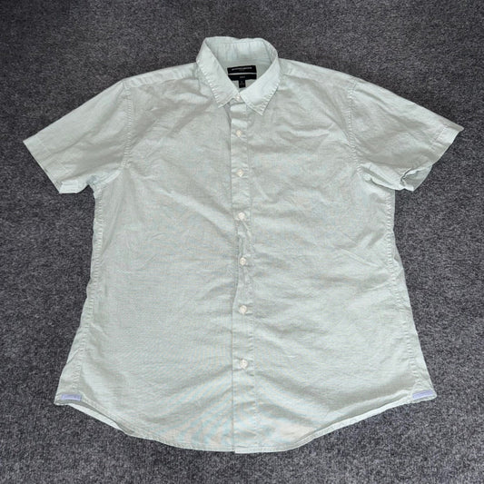 Bonobos Shirt Mens Large Green Stretch Slim Fit Short Sleeve Button Up Casual