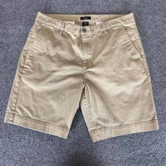RVCA Week-End Fit Shorts Mens 36 Tan Khaki Casual Streetwear Skate Chino