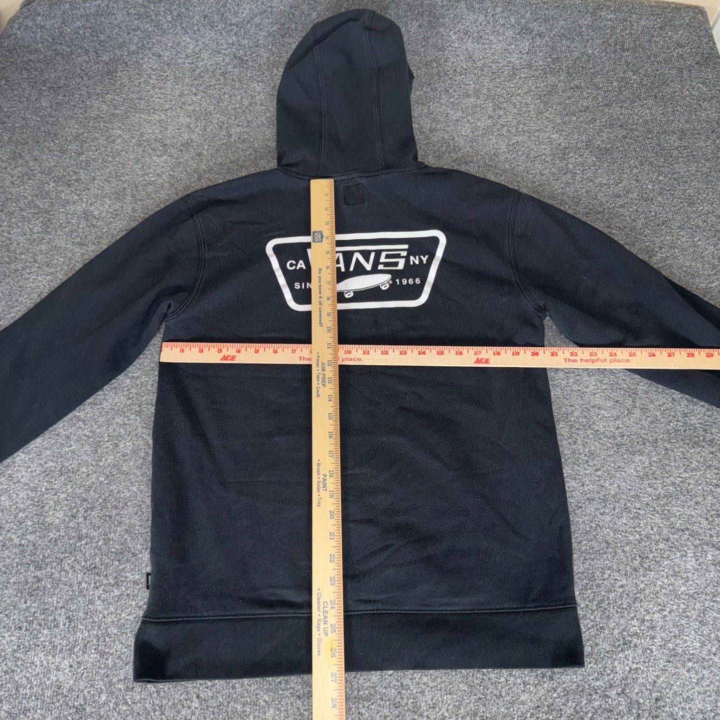 Vans Mens Black Skateboard Logo Graphic Pullover Hoodie Sweatshirt Medium Skate