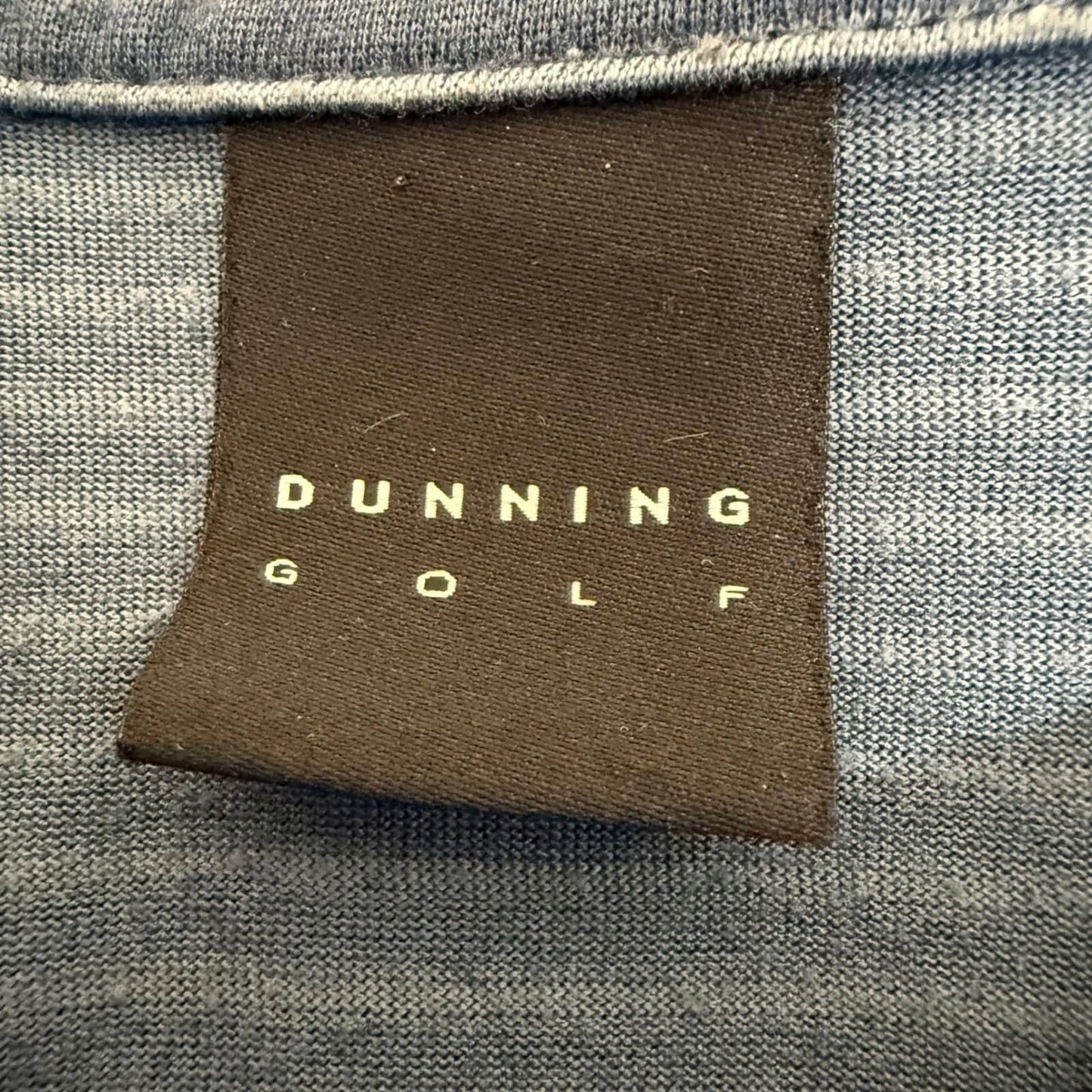 Dunning Golf Polo Shirt Mens Large Blue Striped Performance Short Sleeve Casual