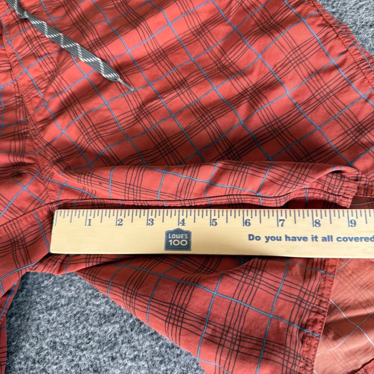 Patagonia Board Shorts Mens 34 Red Plaid Swim Surf Beachwear Casual Lightweight