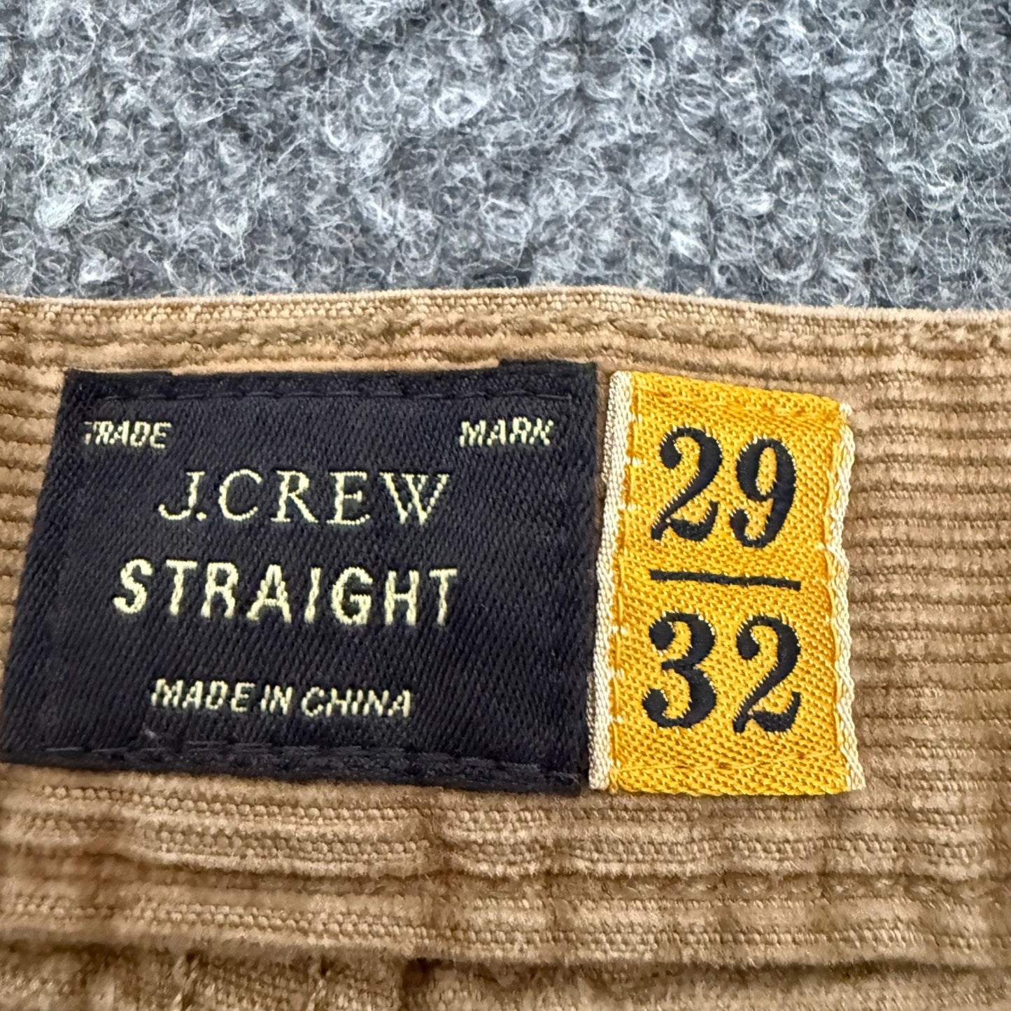 J Crew Corduroy Pants Mens 29x32 (30x32) Tan Straight Fit Casual Office Everyday