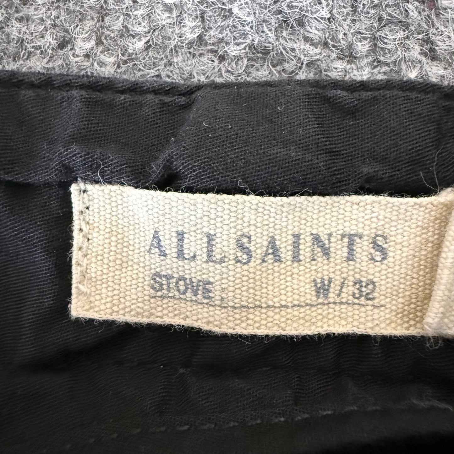 All Saints Stove Lumen Chino Mens Pant Black 32x30 Slim Casual Modern Streetwear