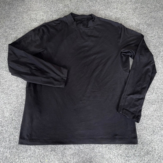 Lululemon Rulu Mock Neck Long Sleeve Shirt Men L Black Training Stretch Athletic