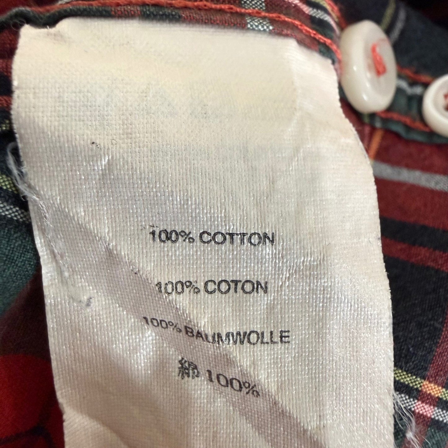 J.Crew Classic Plaid Shirt Mens Medium Red Green Button Down Long Sleeve Preppy