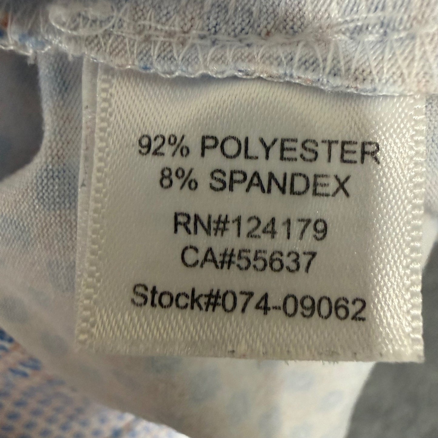 Johnston & Murphy XC4 Shirt Mens XL Short Sleeve Button Down Geometric Stretch