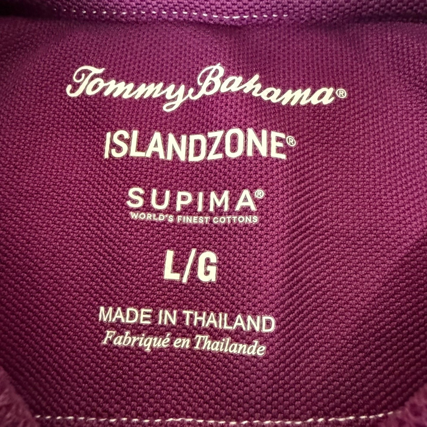 Tommy Bahama Islandzone Polo Shirt Mens Large Purple Supima Cotton Golf Casual