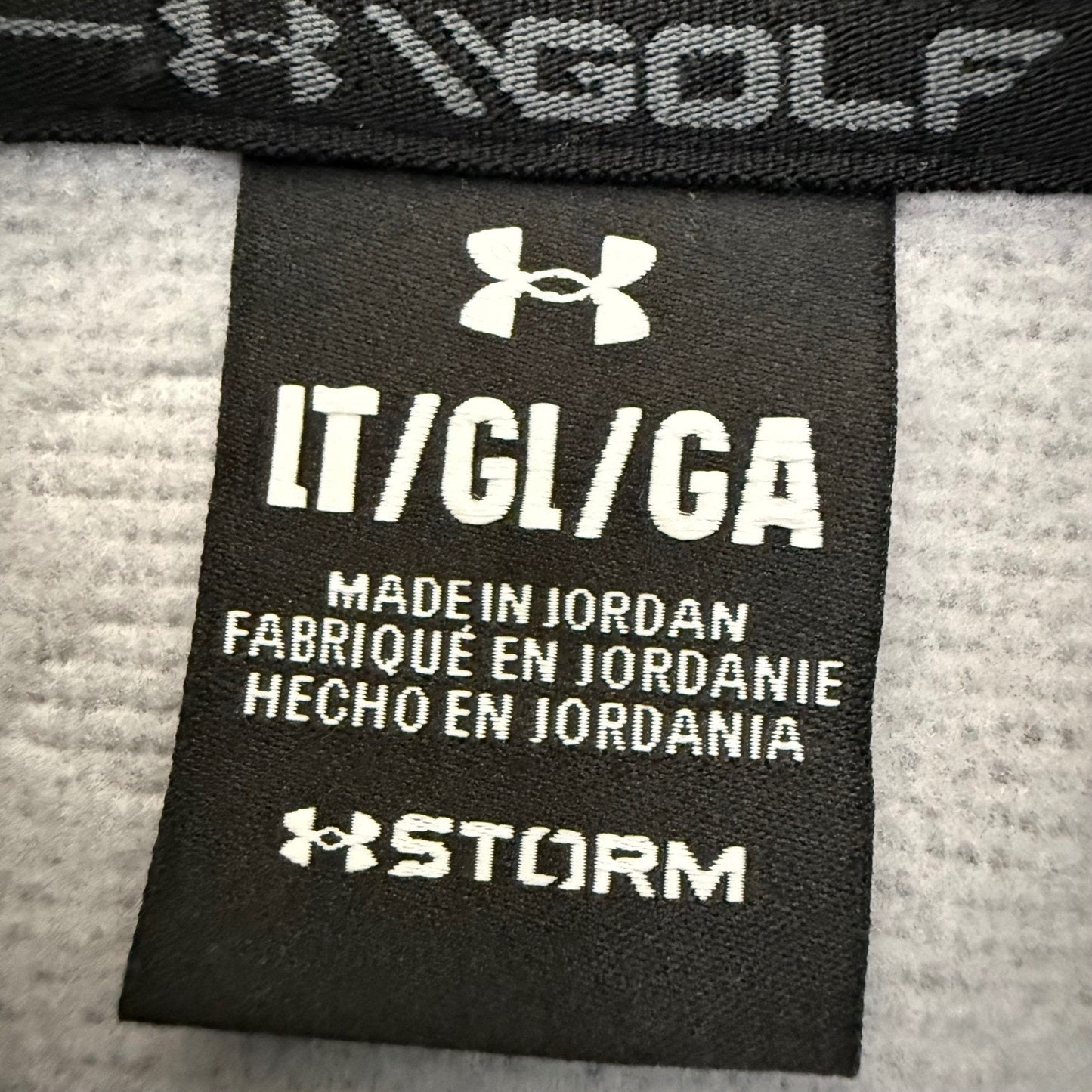 Under Armour Golf Storm Mens Large Tall Gray Striped Quarter Zip Pullover Casual