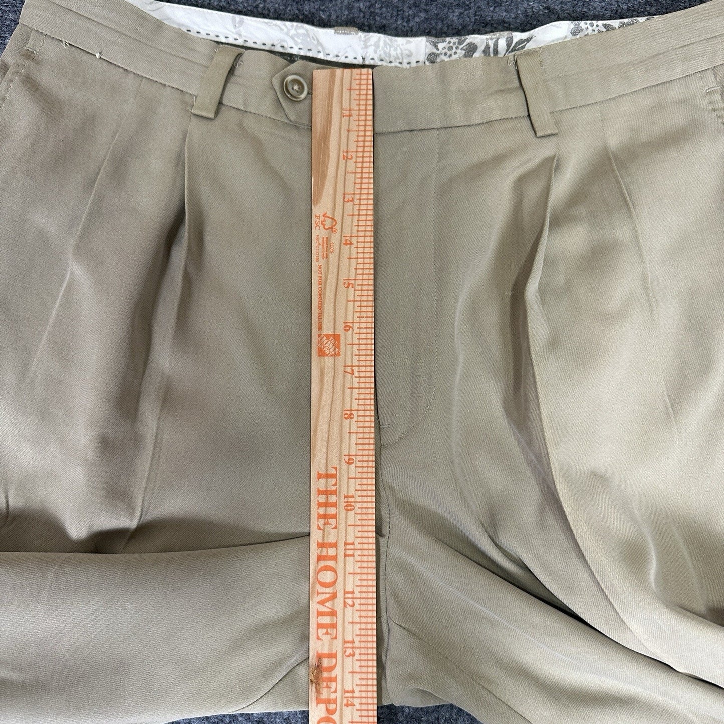 Tommy Bahama Pants Mens 35 (36x29) Beige Silk Straight Pleated High Rise Adult