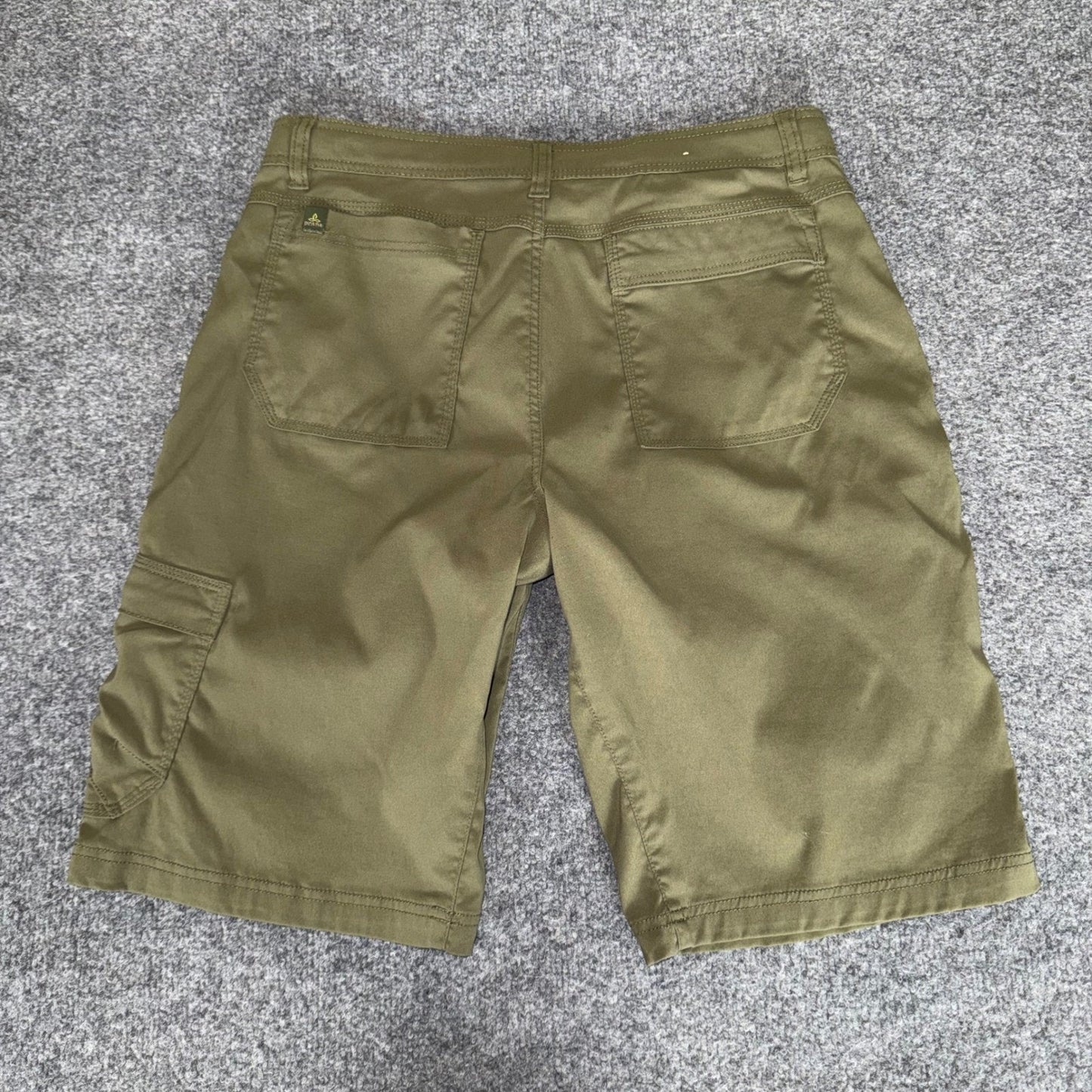 prAna Zion Stretch Short Mens 33 Olive Green Cargo Hiking Outdoor Durable Travel