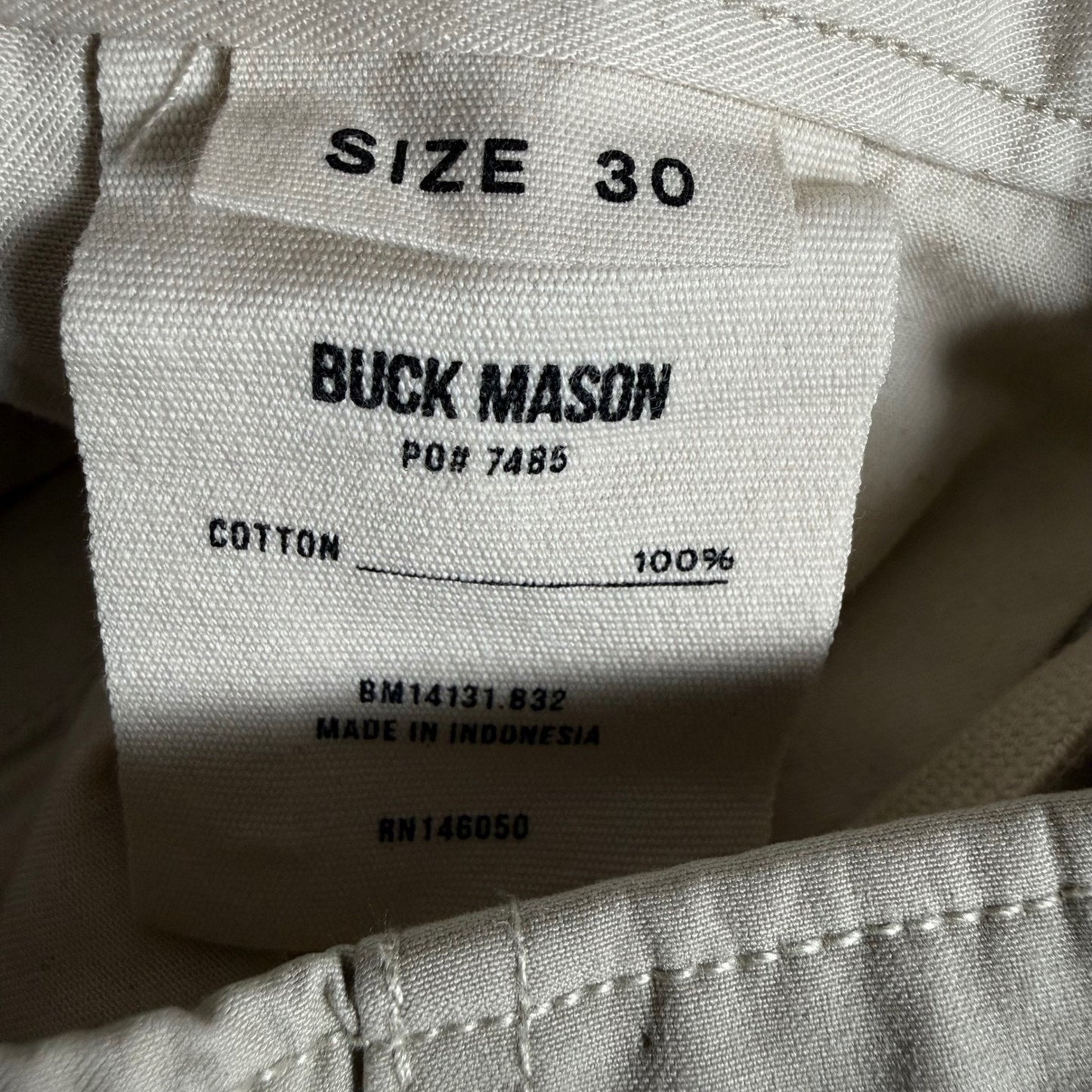 Buck Mason Mens Chino Pants 30x26 Beige Khaki Slim Fit Casual Cotton Everyday