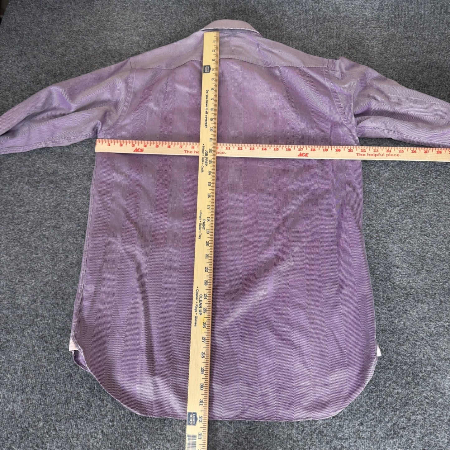 Thomas Pink Prestige Mens Purple Herringbone Dress Shirt 15 33.5 French Cuff