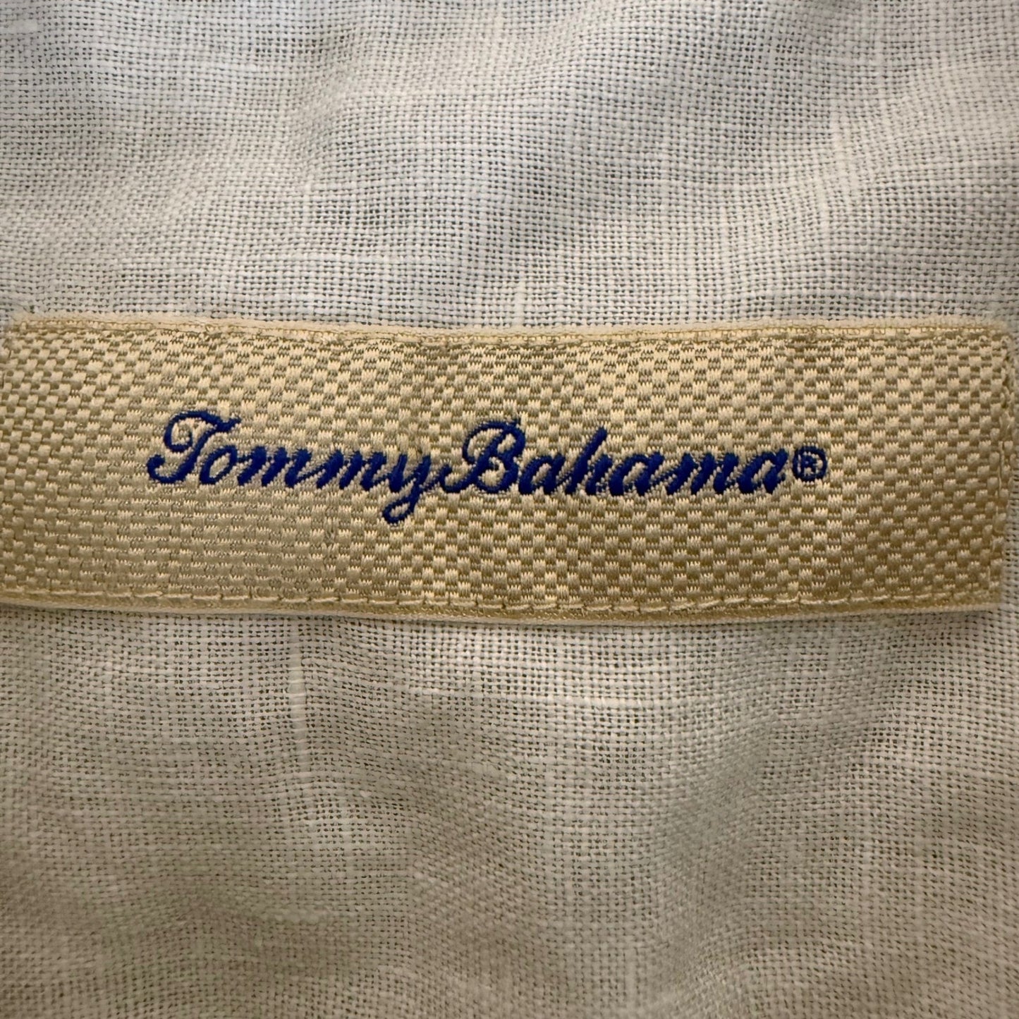Tommy Bahama Mens Large Green 100% Linen Short Sleeve Button Up Shirt Casual
