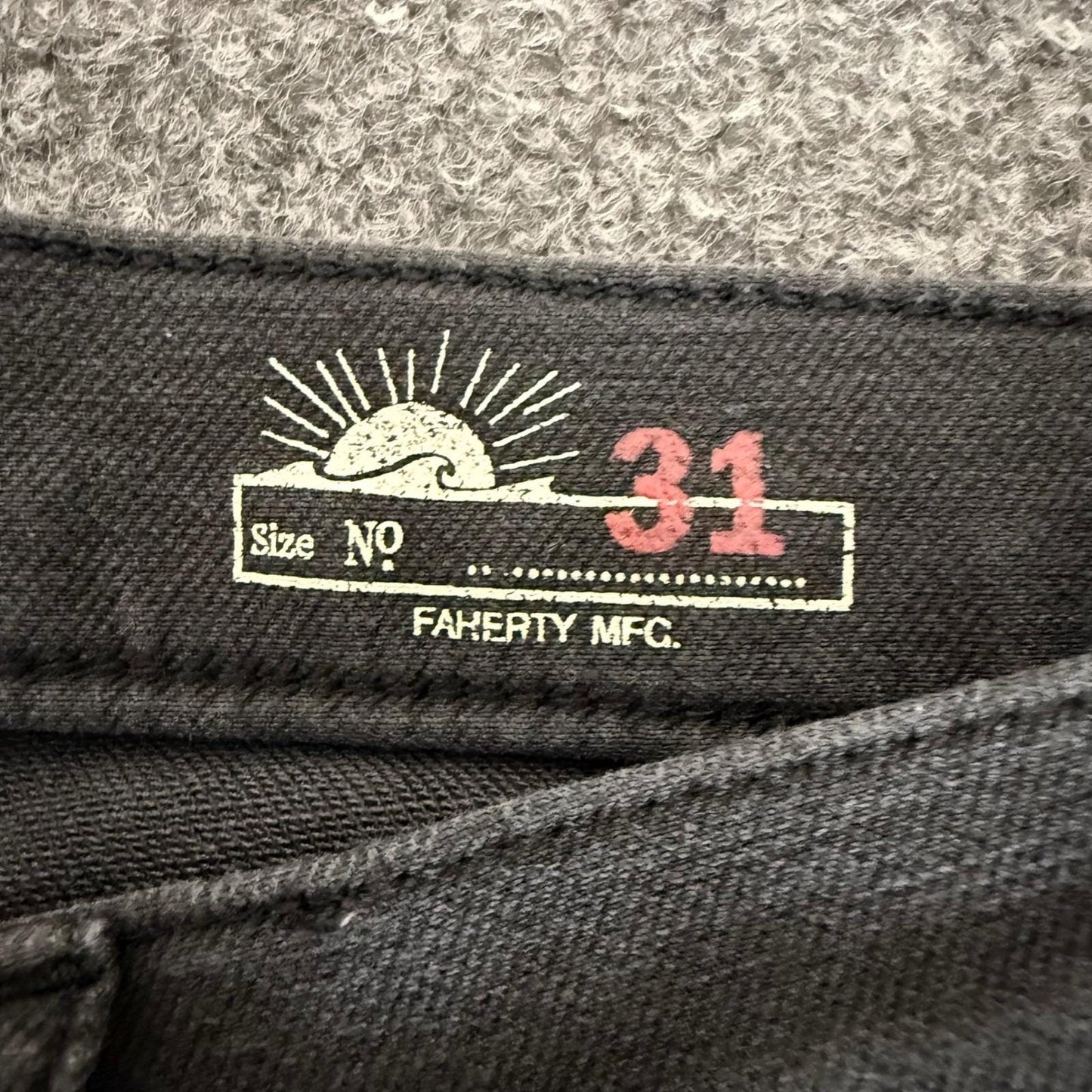 Faherty Brand Stretch Terry 5-Pocket Pant Onyx Black Mens 31x29 Denim Comfort