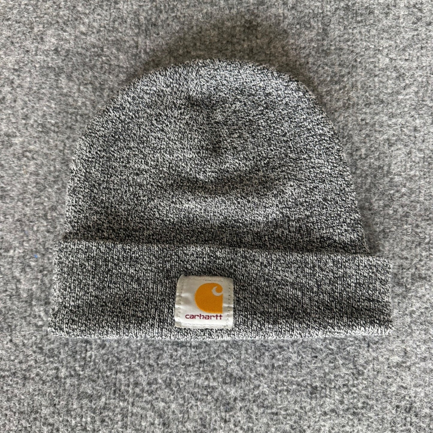 Carhartt Mens Knit Cuffed Beanie Hat Gray Warm Winter Workwear Outdoor Casual