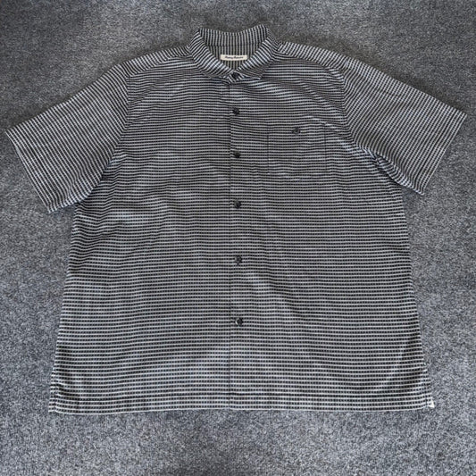 Tommy Bahama Shirt Mens 2XL Gray Silk Cotton Short Sleeve Button Up