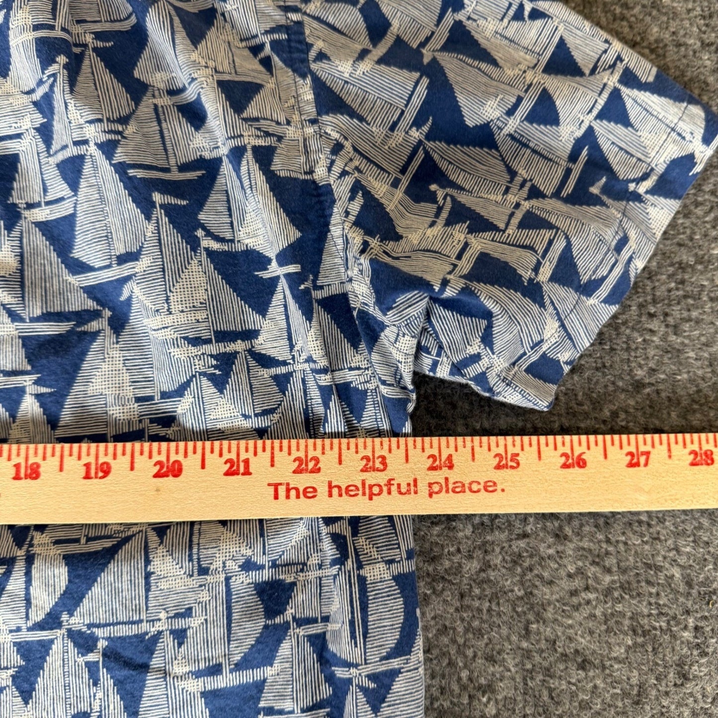Tori Richard Sailboat Shirt Mens XL Blue Short Sleeve Button Up Hawaiian Casual