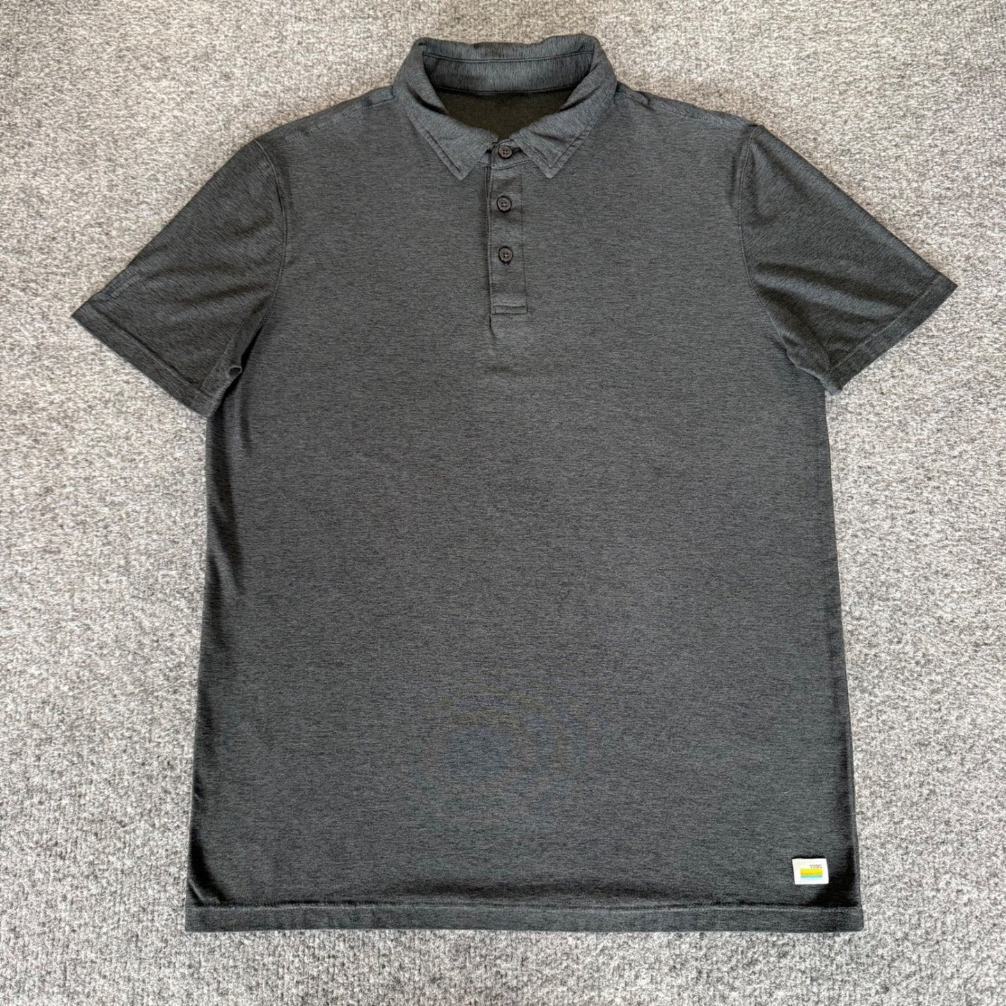 Vuori Polo Shirt Mens Small Gray Short Sleeve Athletic Golf Casual Stretch Top