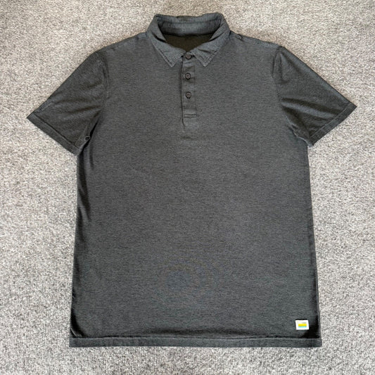 Vuori Polo Shirt Mens Small Gray Short Sleeve Athletic Golf Casual Stretch Top