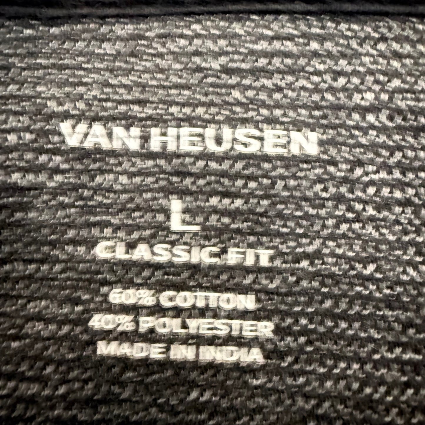 Van Heusen Mens Quarter Zip Pullover Sweater Charcoal Grey Classic Fit Large