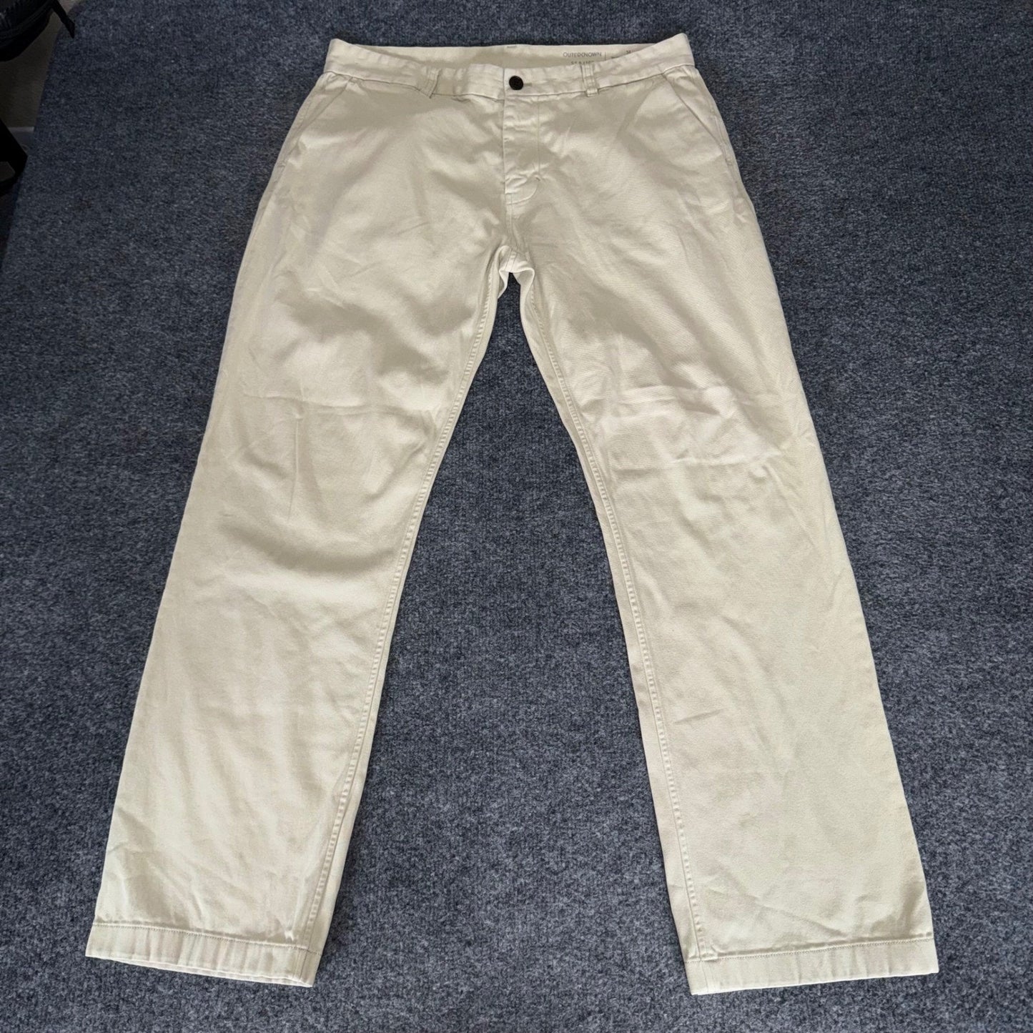 Outerknown SEA Legs Mens Chino Pants 34x30 Khaki Tan Slim Fit Everyday Casual