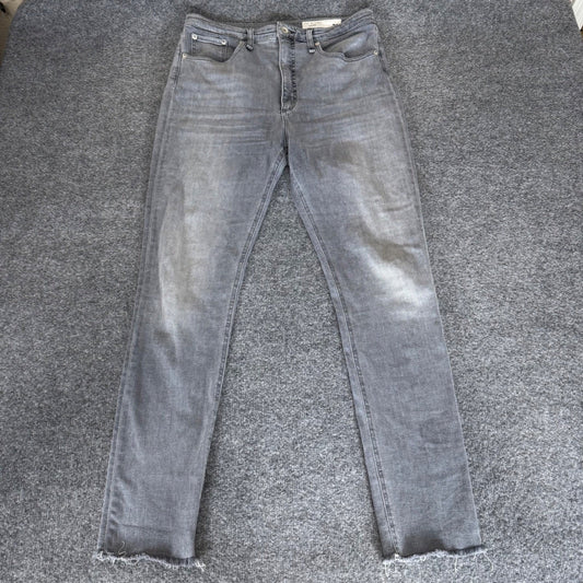 Rag Bone Jane Super High Rise Skinny Jeans Womens 30 (32x30) Gray Stretch Casual
