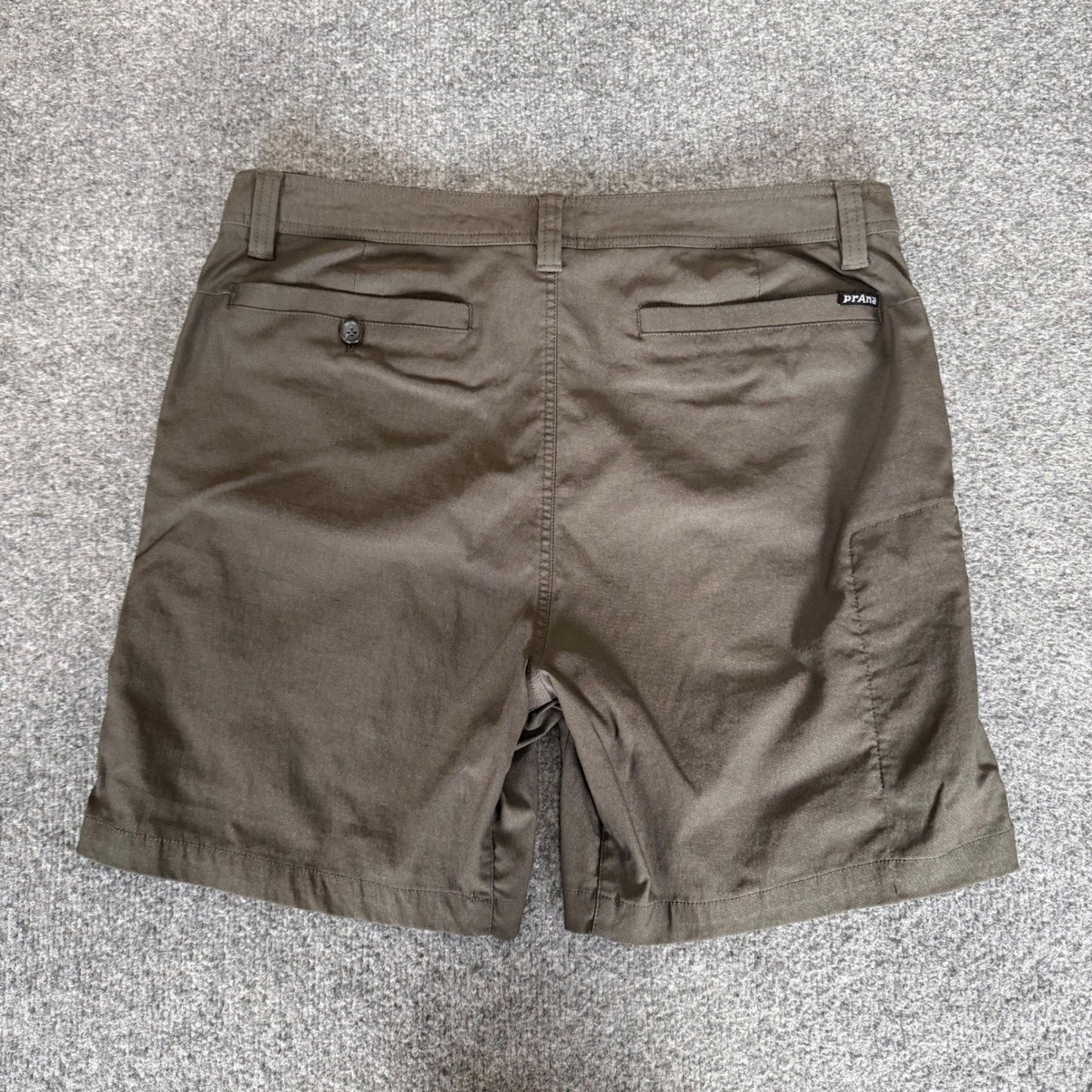 prAna Mens Shorts Size 36 Olive Stretch Hiking Outdoor Casual Lightweight Trail