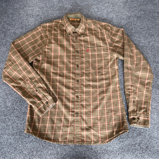 Fjallraven Stig Flannel Shirt Mens Medium Slim Fit Plaid Button Up Long Sleeve