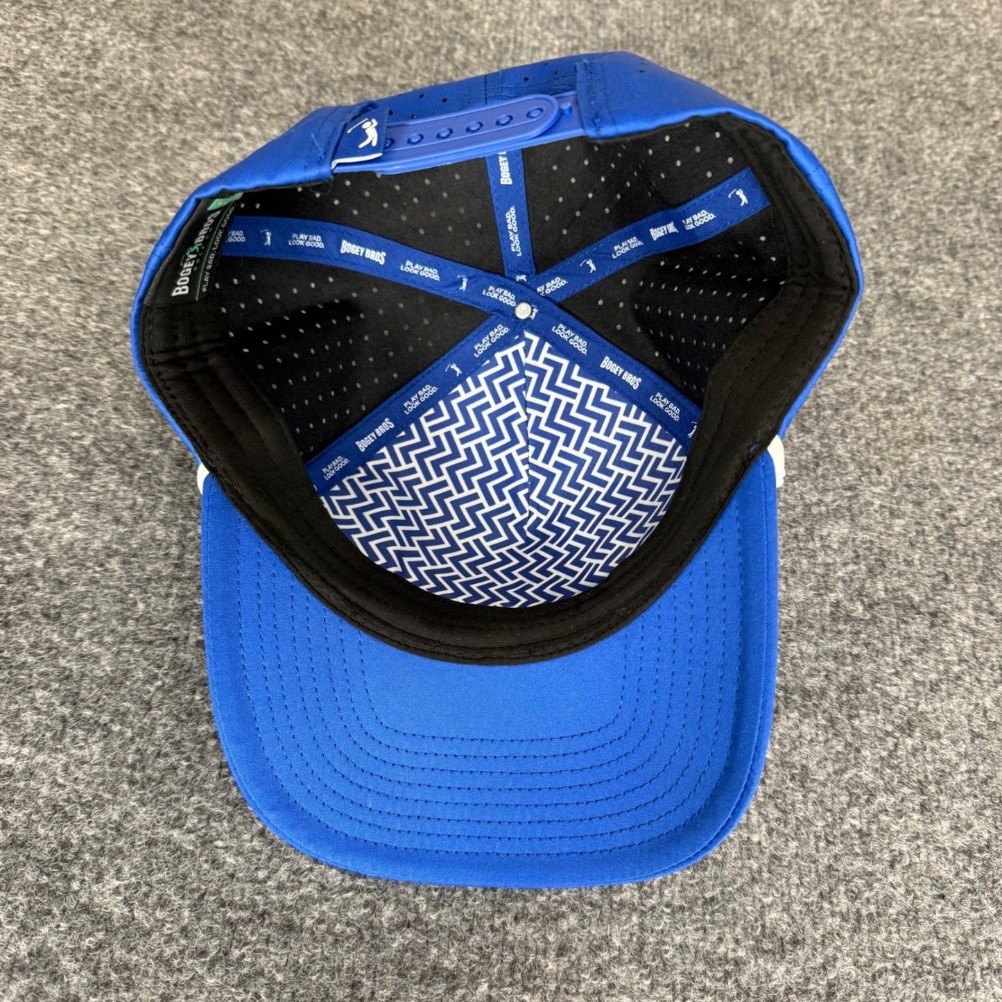 Bogey Bros Golf Fore Rope Hat Blue Snapback Perforated Performance Cap Athletic