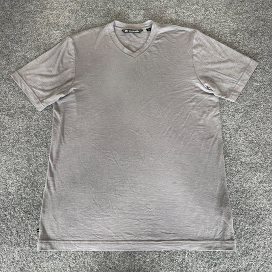 Travis Mathew T-Shirt Mens Large Gray V-Neck Casual Cotton Soft Everyday Comfort