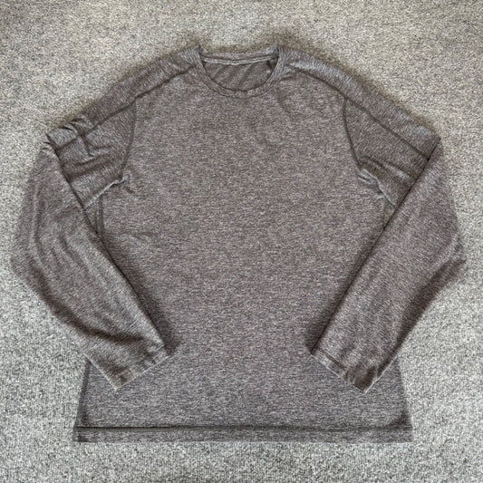 Lululemon Long Sleeve Shirt Gray Mens Medium Athletic Training Running Gym Top