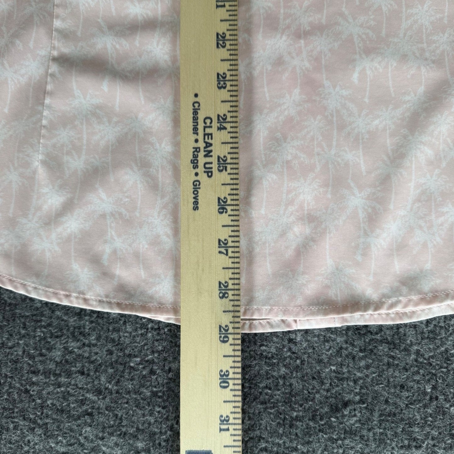 Mizzen+Main Mens Pink Palm Tree Button Down Shirt M Short Sleeve Casual Stretch