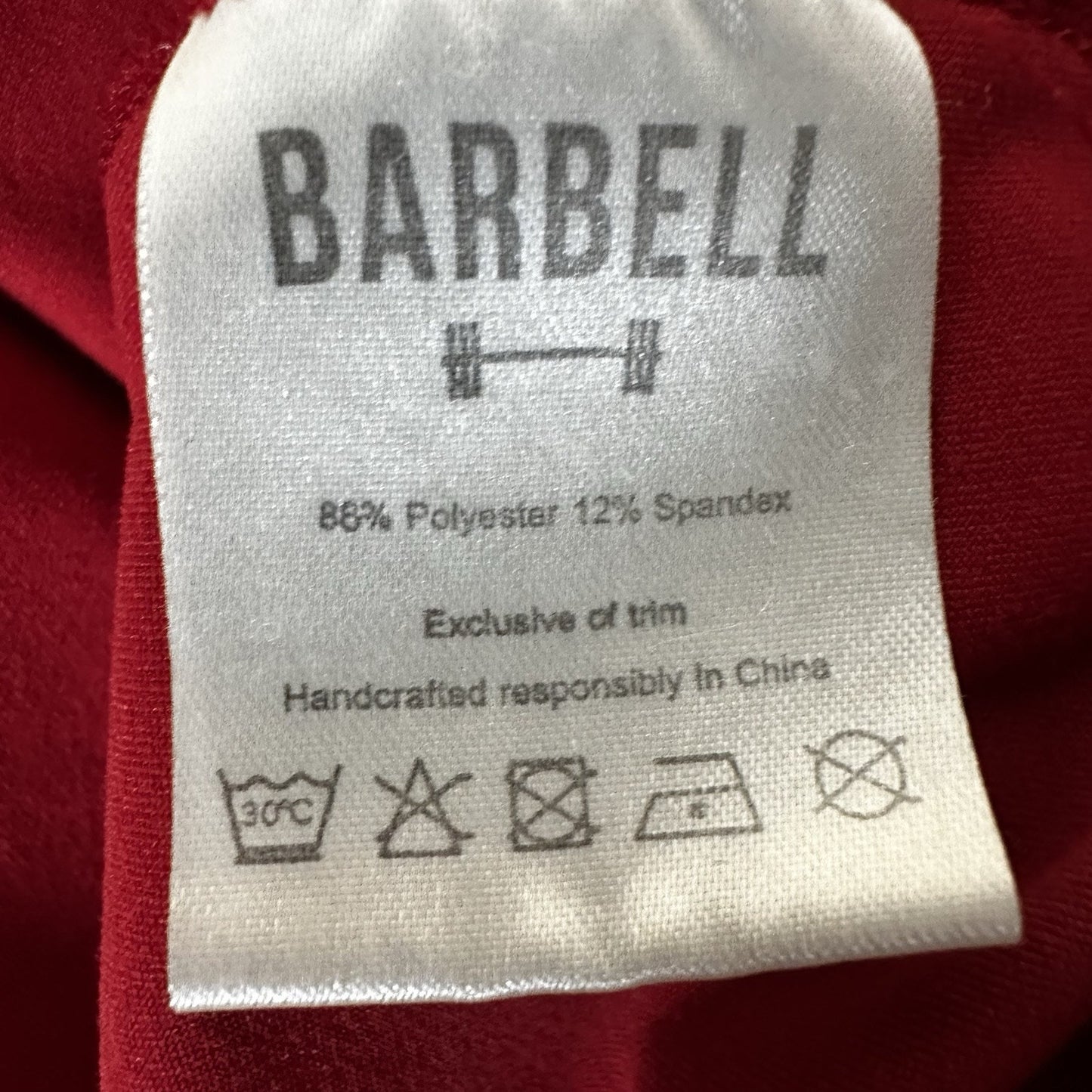 Barbell Polo Shirt Mens Large Red Solid Golf Performance Short Sleeve Adult