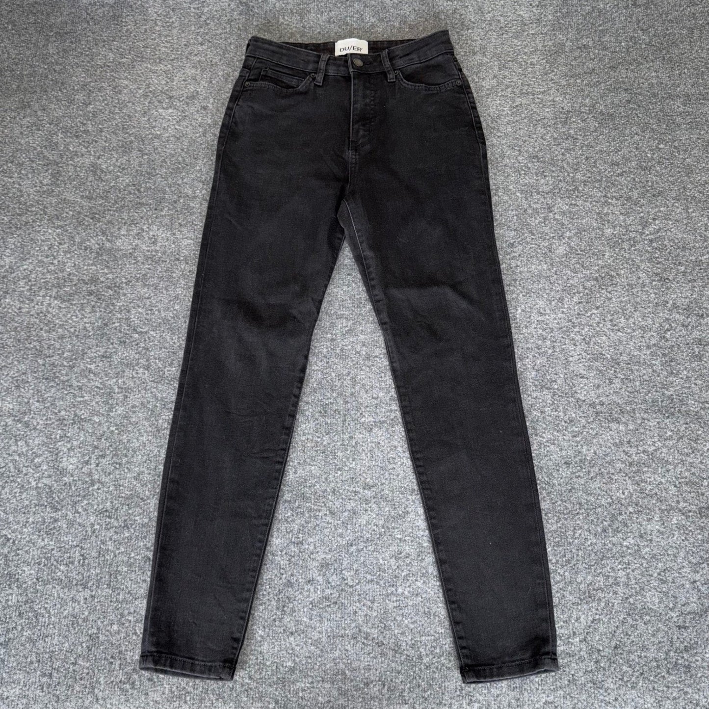 DU/ER Jeans Womens 26x28 Duer Black High Rise Slim Fit Stretch Denim Pant Casual