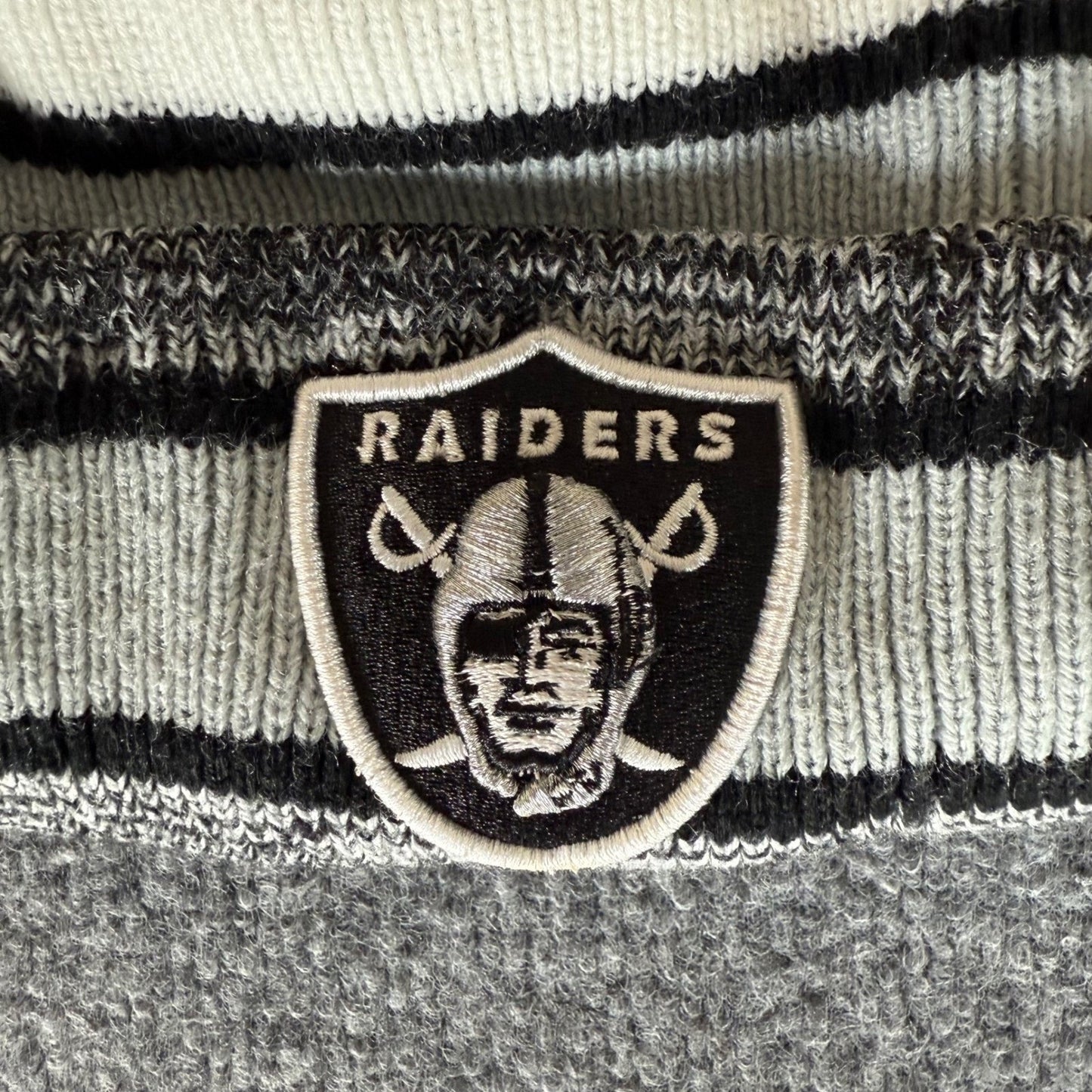 Las Vegas Raiders New Era Beanie Pom Pom Knit Hat NFL Football Striped One Size