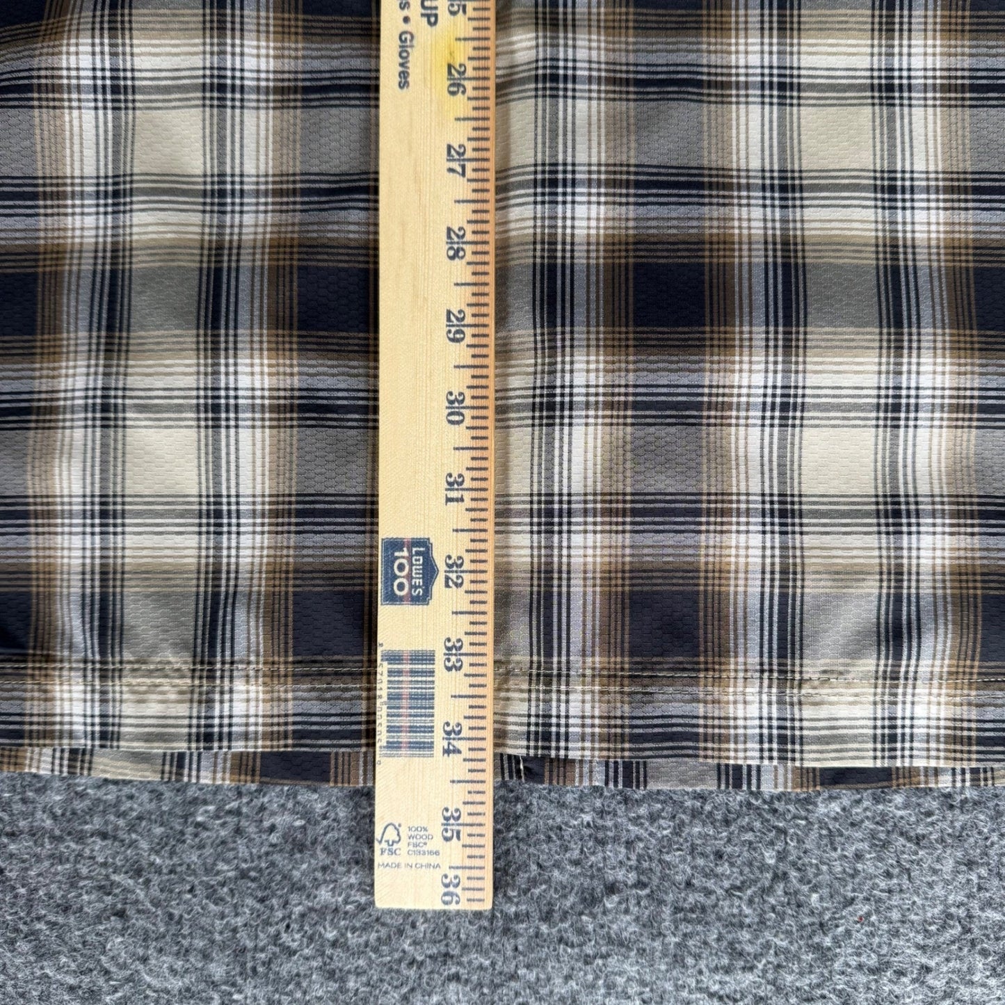 Croft & Barrow Quick Dry Plaid Shirt Mens 3XB Brown Short Sleeve Button Up