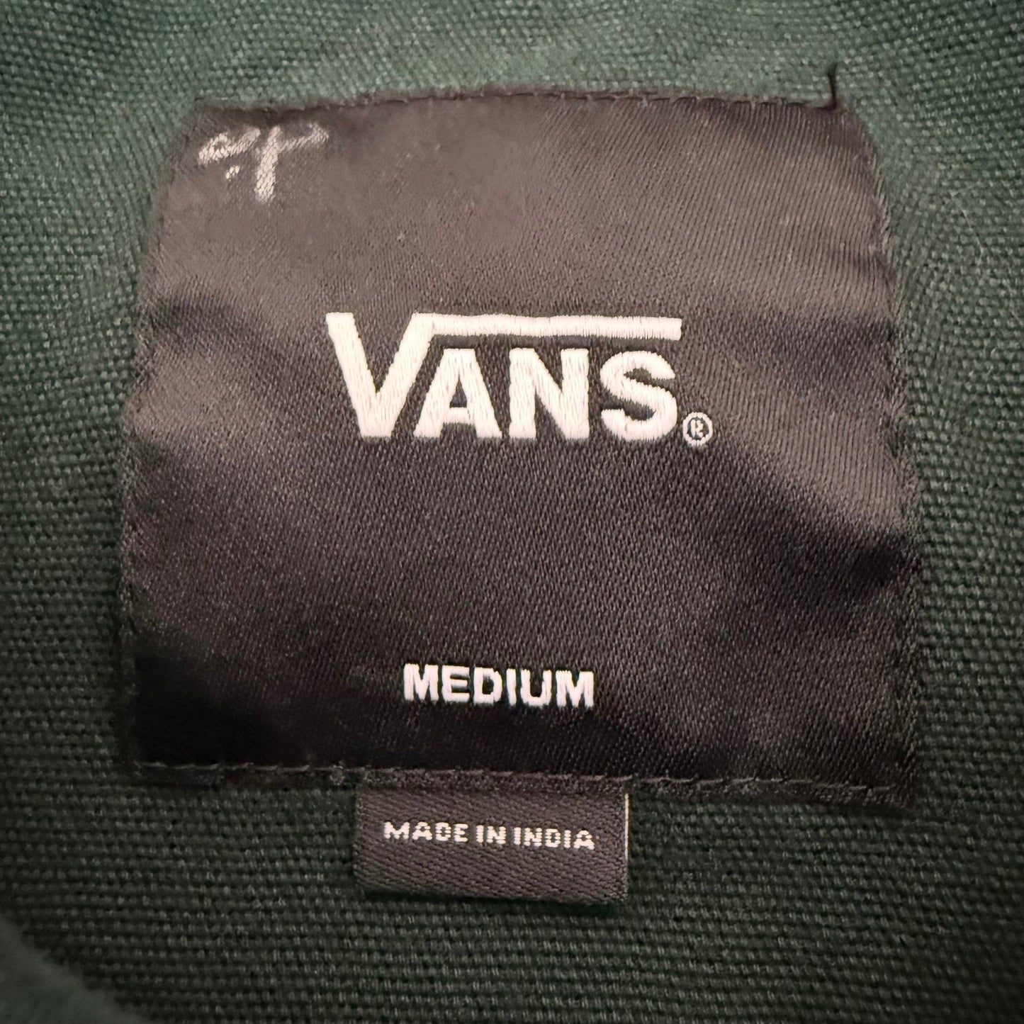 Vans Torrey Snap Front Jacket Mens Medium Green Drawstring Hem Streetwear Skate