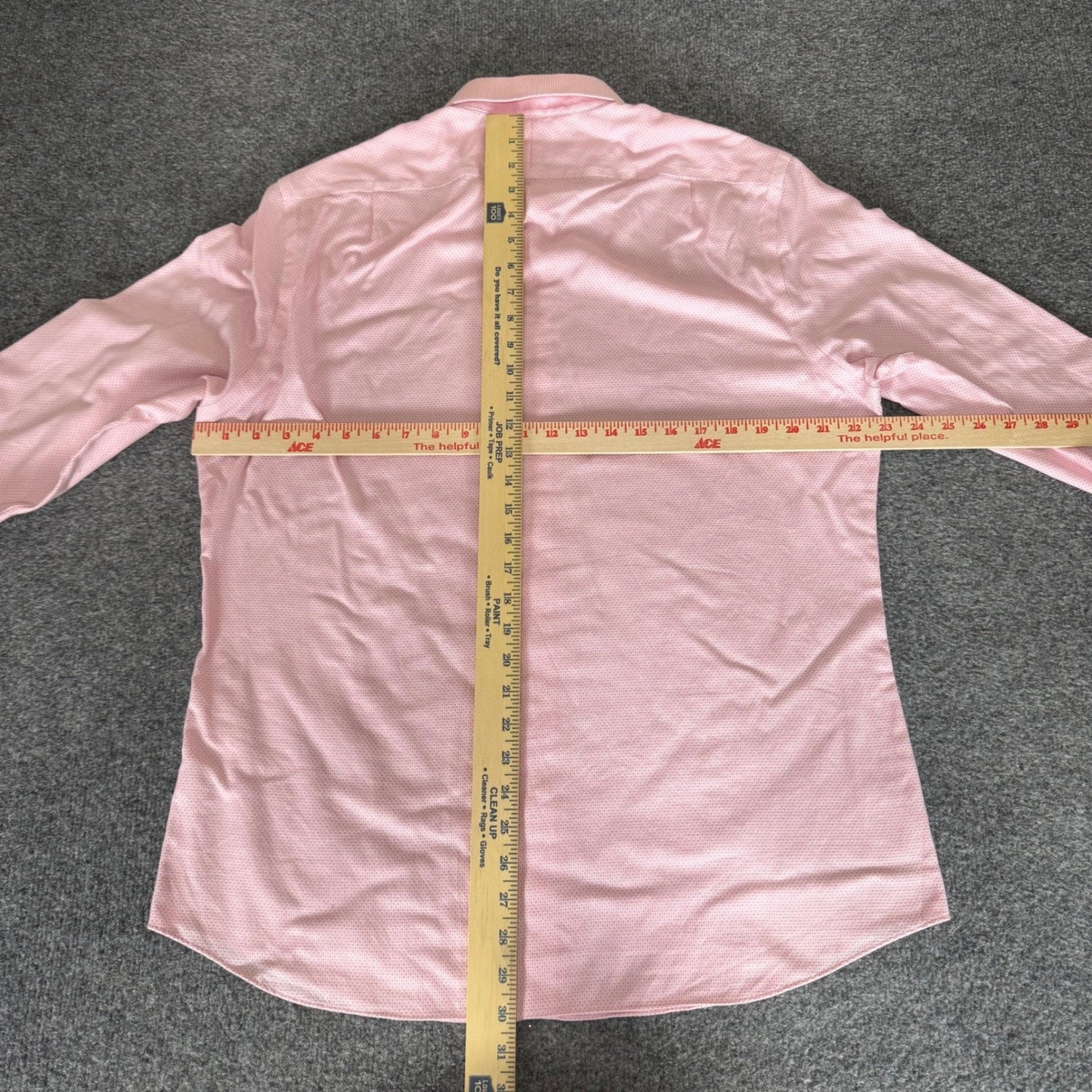 Charles Tyrwhitt Mens Slim Fit Non-Iron Dress Shirt Pink Textured 16.5 34 Casual