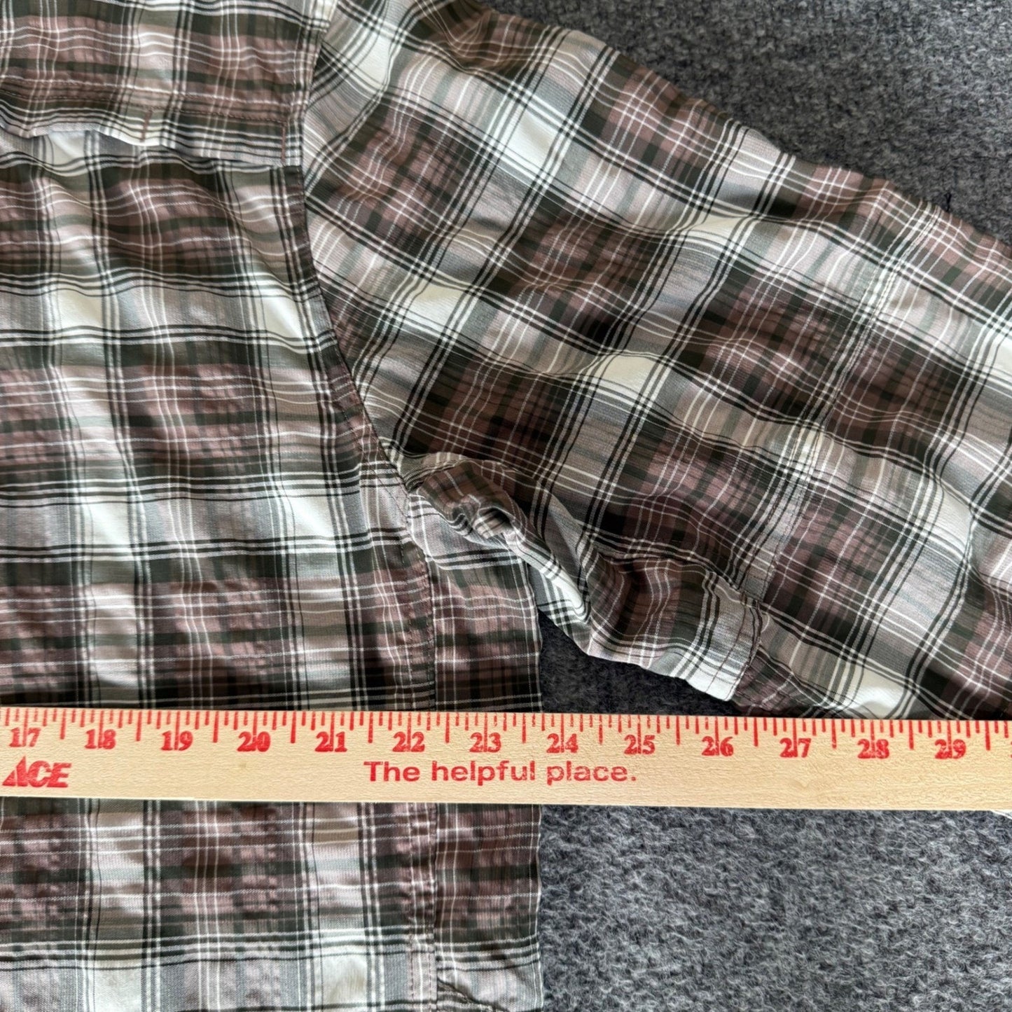 REI Co-op Mens Sahara Tech Plaid Long Sleeve Button Down Hiking Shirt Large