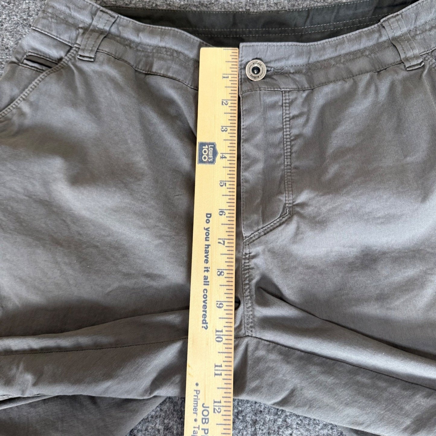 Kuhl Hiking Shorts Mens 33 Gray Chino Casual Outdoor Trail Lightweight Stretch