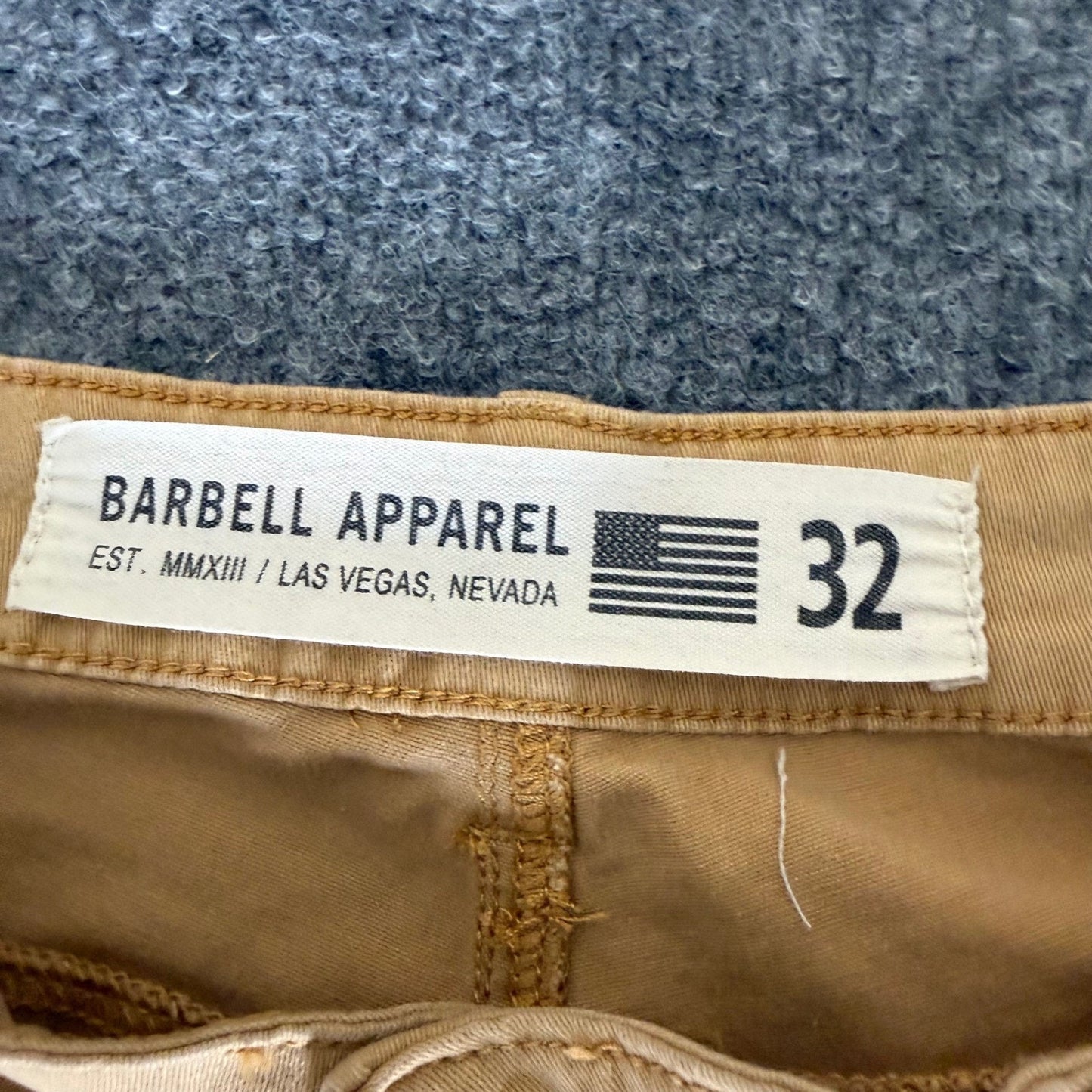 Barbell Apparel Pants Mens 32x32 Beige Chino Straight Leg Casual Stretch Fit