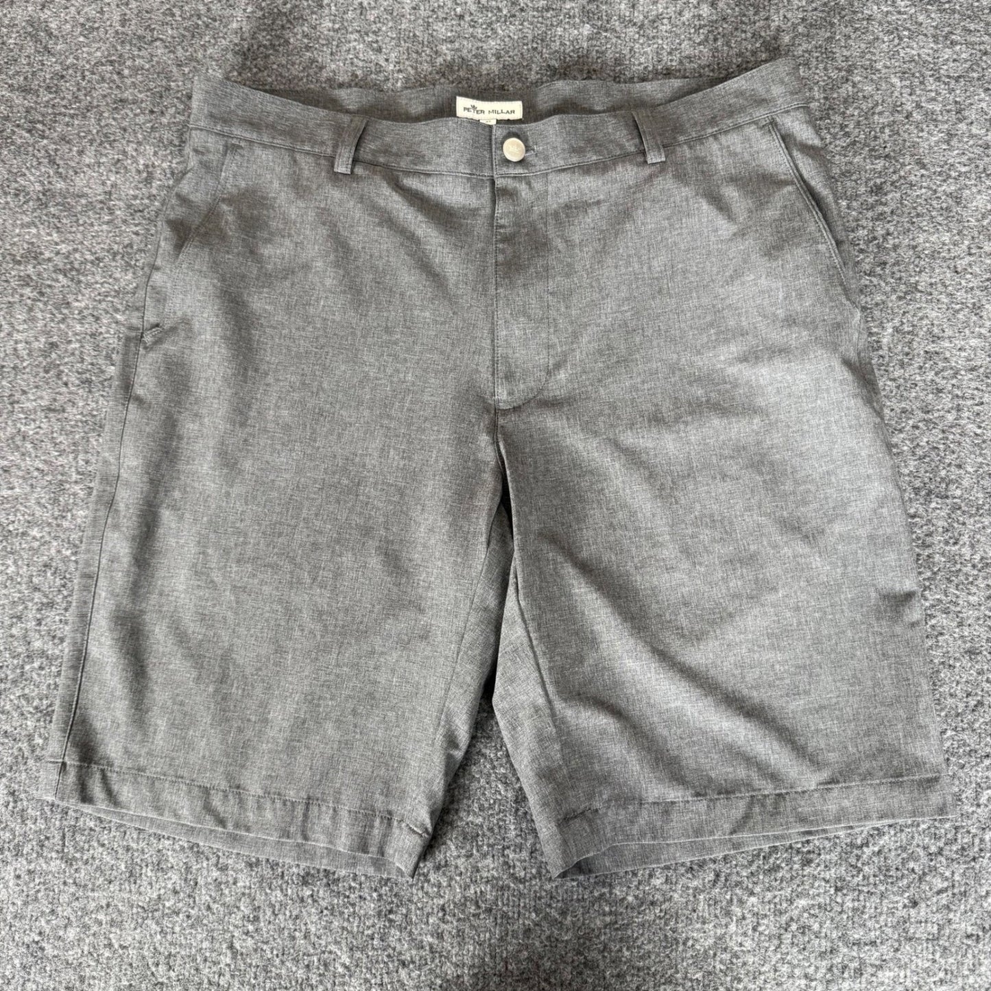 Peter Millar Shackelford Mens 35 Grey Performance Chino Golf Stretch Casual