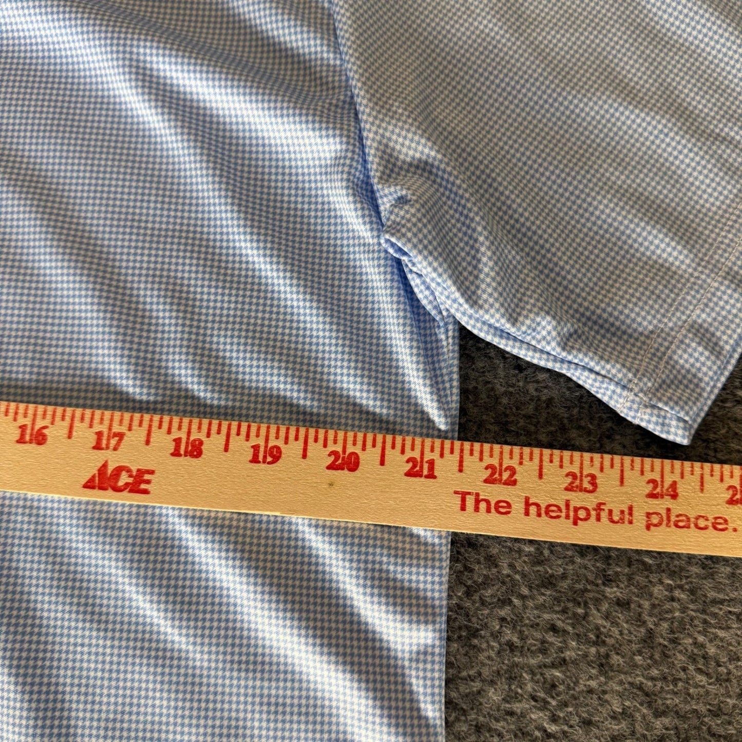 Collars & Co Polo Shirt Men Large Blue Houndstooth Dress Collar Business Stretch