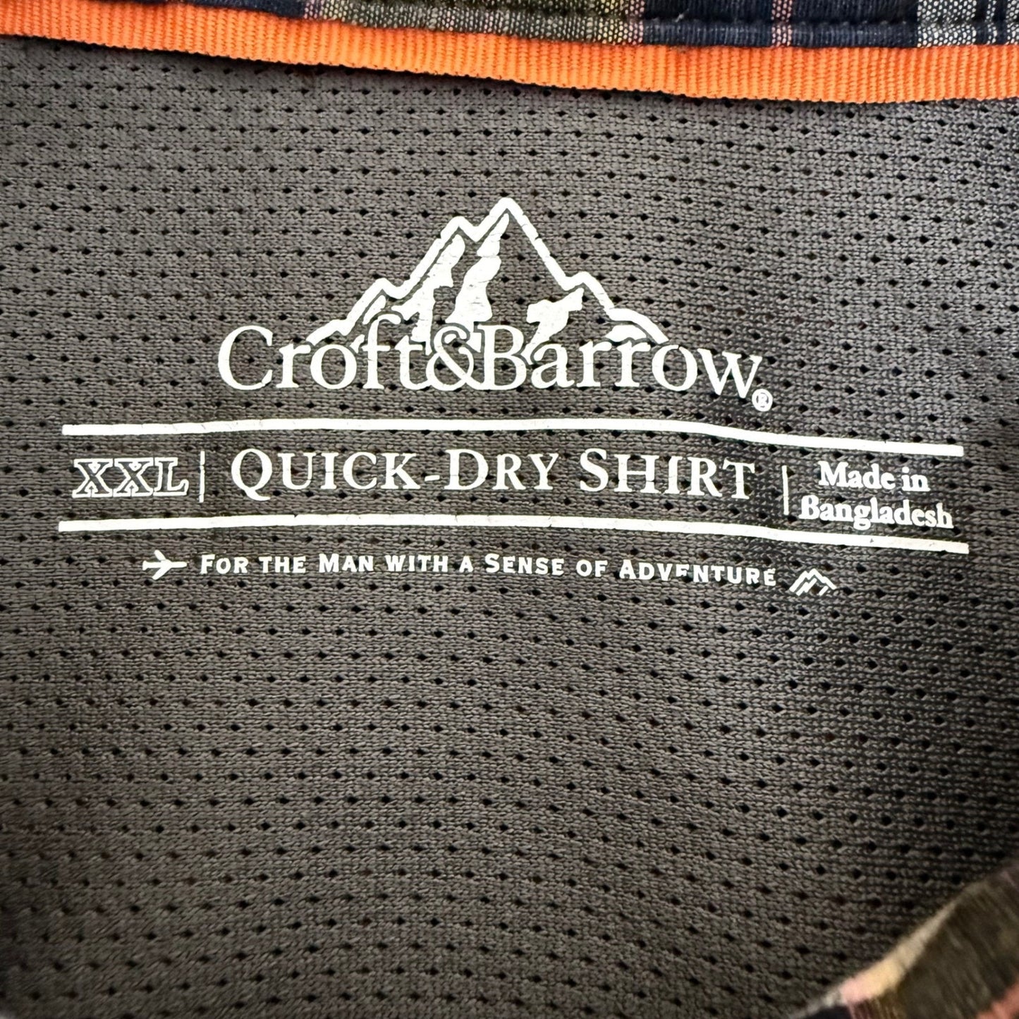 Croft & Barrow Quick Dry Shirt Men XXL Plaid Button Up Long Sleeve Outdoor Trial