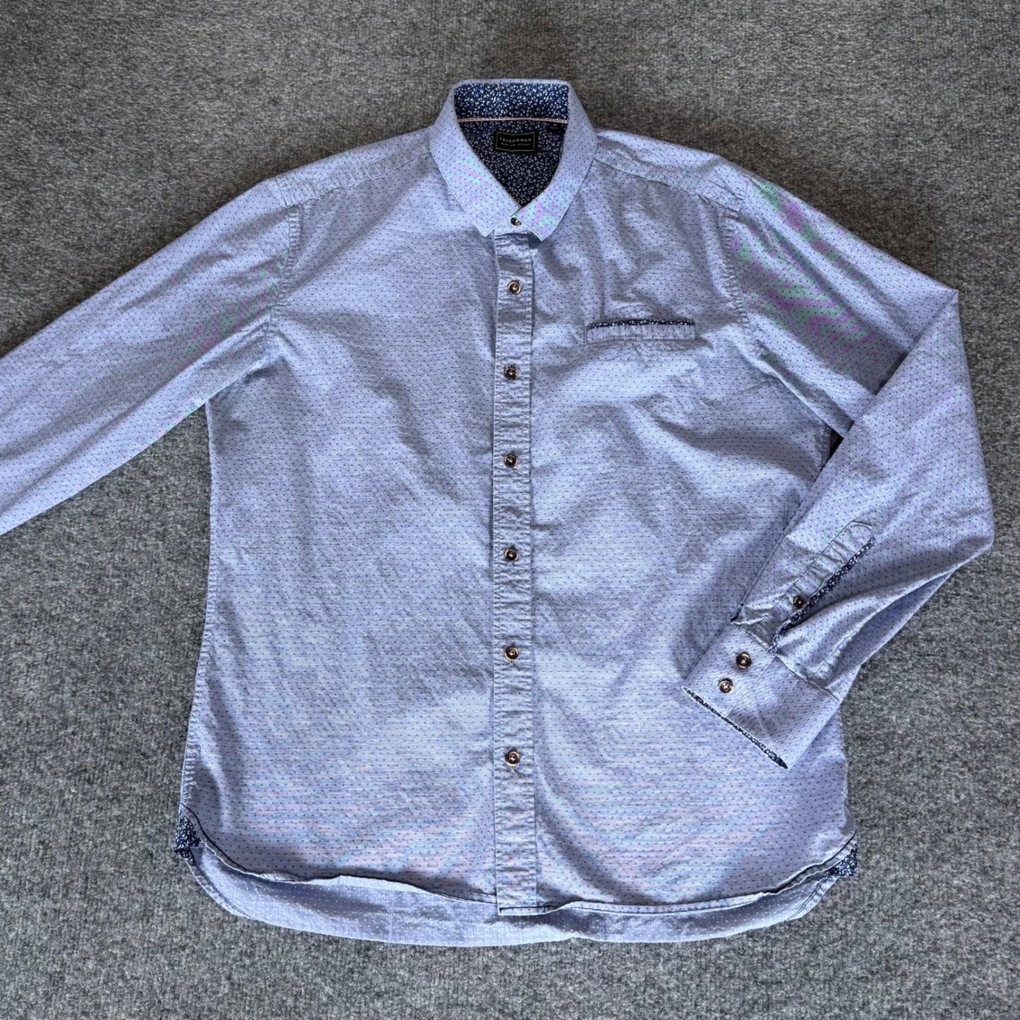 7 Diamonds Shirt Mens Medium Blue Long Sleeve Casual Button Up Dressy Modern